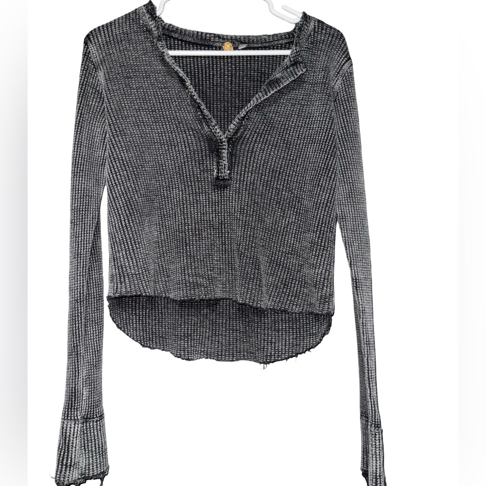 Free People Black Long Sleeve Top Sz M